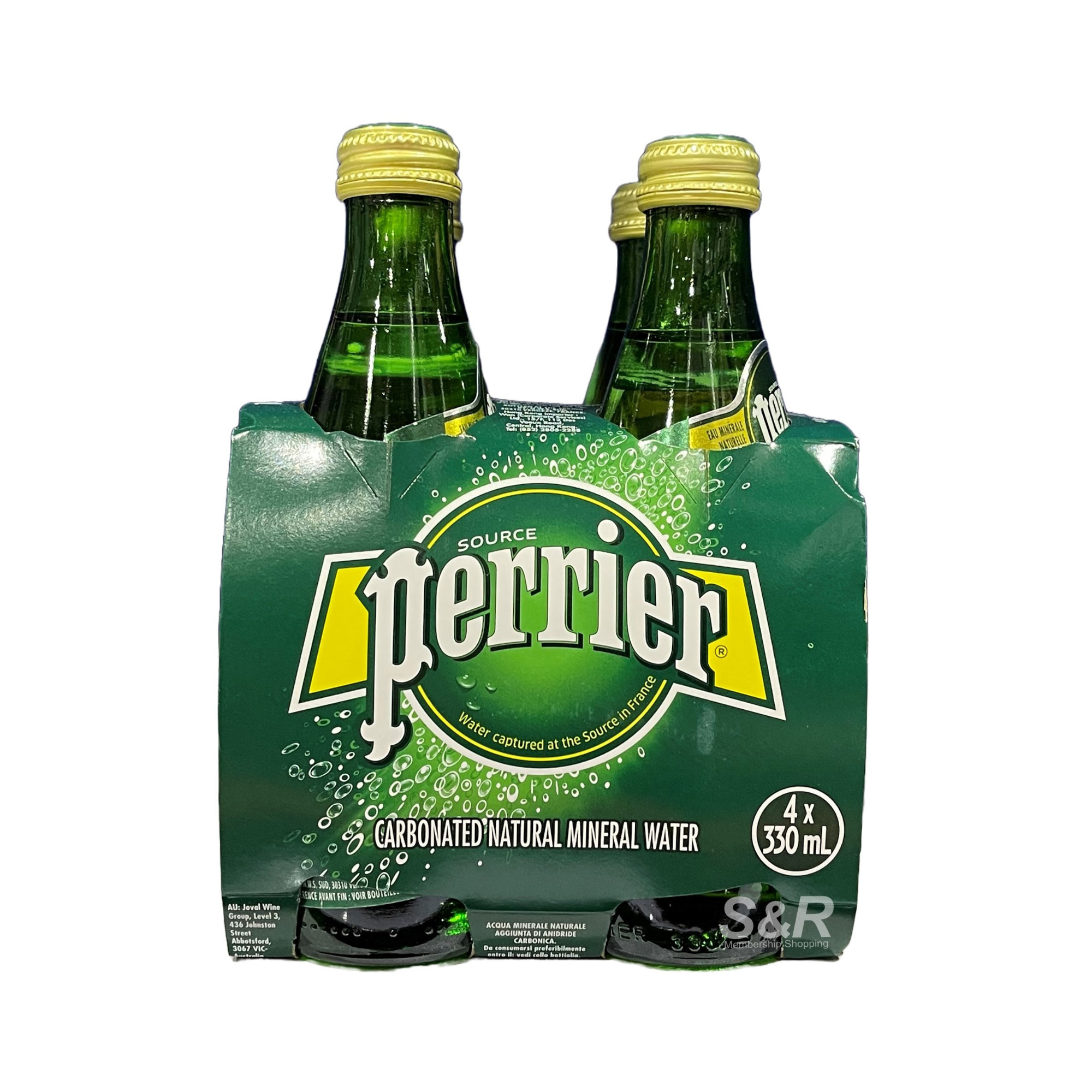 Perrier Original Carbonated Natural Mineral Water (330mL x 4pcs)